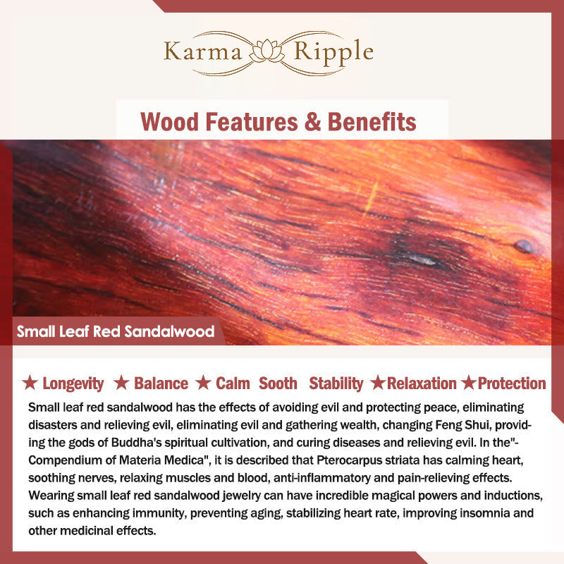 KarmaRipple's Small Leaf Red Sandalwood Gold Swallower Calm Bracelet p5