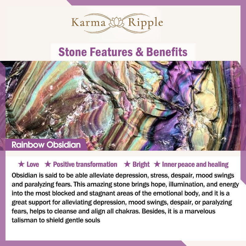 KarmaRipple's Tibetan Positive Rainbow Obsidian PiXiu Pendant p9