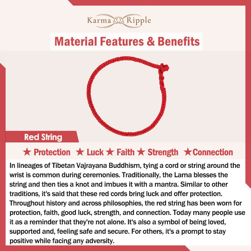 KarmaRipple's 925 Sterling Silver Endless Weave Protection Fortune Red String Bracelet Anklet p23