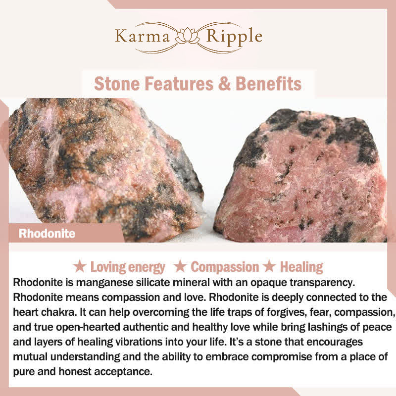 KarmaRipple's Rhodonite Love Heart Balancing Beadwork Bracelet p5