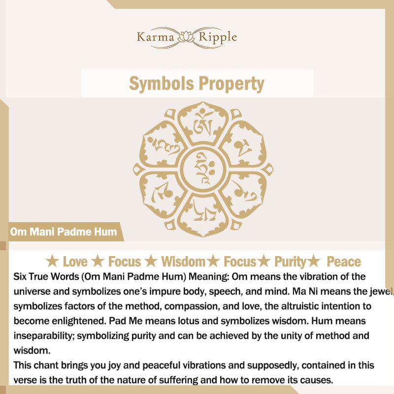 KarmaRipple's Six True Words 'om Mani Padme Hum' Heart Sutra Lotus Bronze Brass Peace Cuff Bracelet Bangle p8