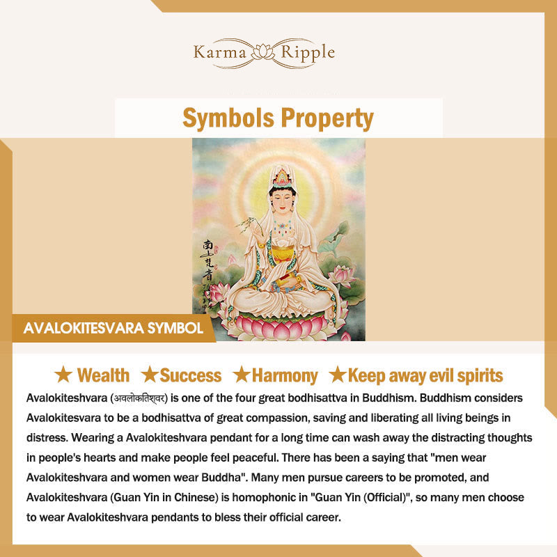 KarmaRipple's Avalokitesvara Lotus Design Bronze Wealth Pendant Necklace p6