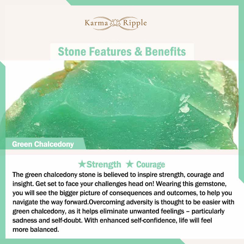 KarmaRipple's Green Chalcedony Hollow Pattern Strength Adjustable Ring p6