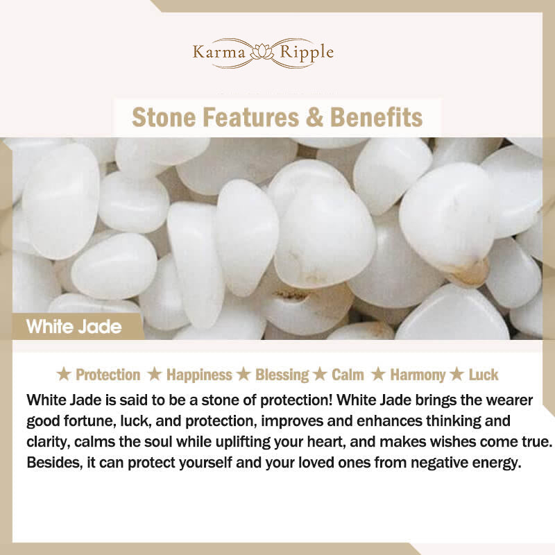 KarmaRipple's Authentic Ivory Jade Agate Protection Bracelet p13