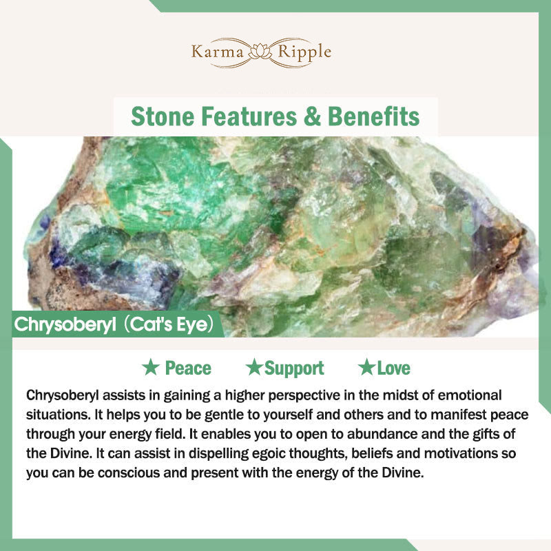 KarmaRipple's Colorful Rutilated Quartz Cat Eye Zircon Auspiciousness Bead Bracelet p12