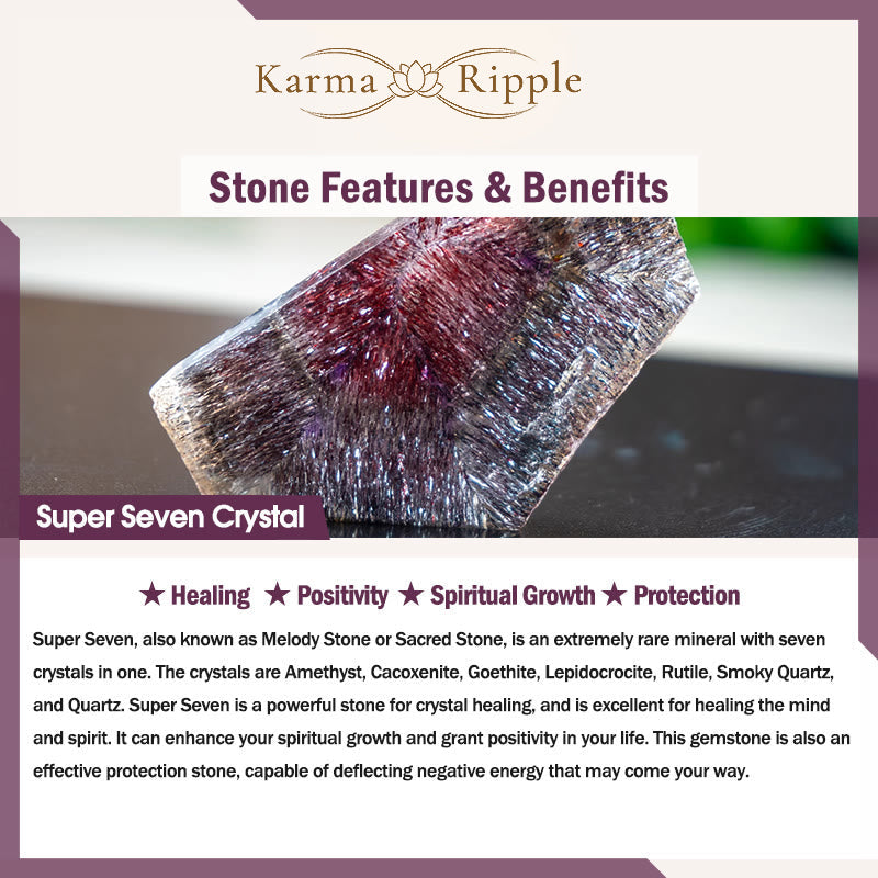 KarmaRipple's Green Phantom Citrine Rutilated Quartz Super Seven Gemstone Confidence Bracelet p14