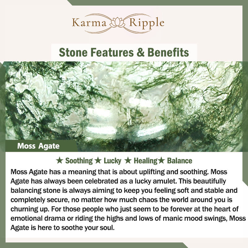 KarmaRipple's Moss Agate Fortunate Bead Soothing Bracelet p6