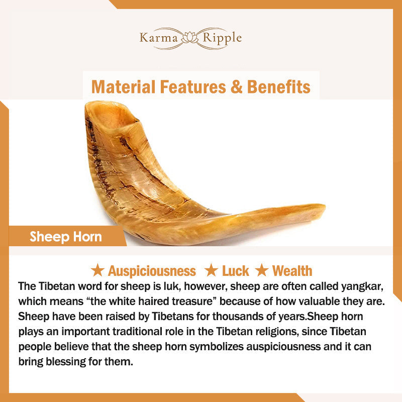 KarmaRipple's Handmade Tibetan Sheep Horn Om Mani Padme Hum Auspiciousness Bracelet p18