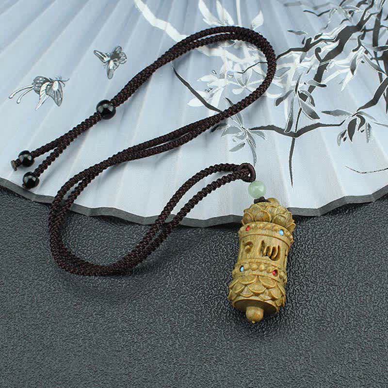 KarmaRipple's Tibet Green Sandalwood Rosewood Om Mani Padme Hum Lotus Positive Soothing Pendant Necklace p8