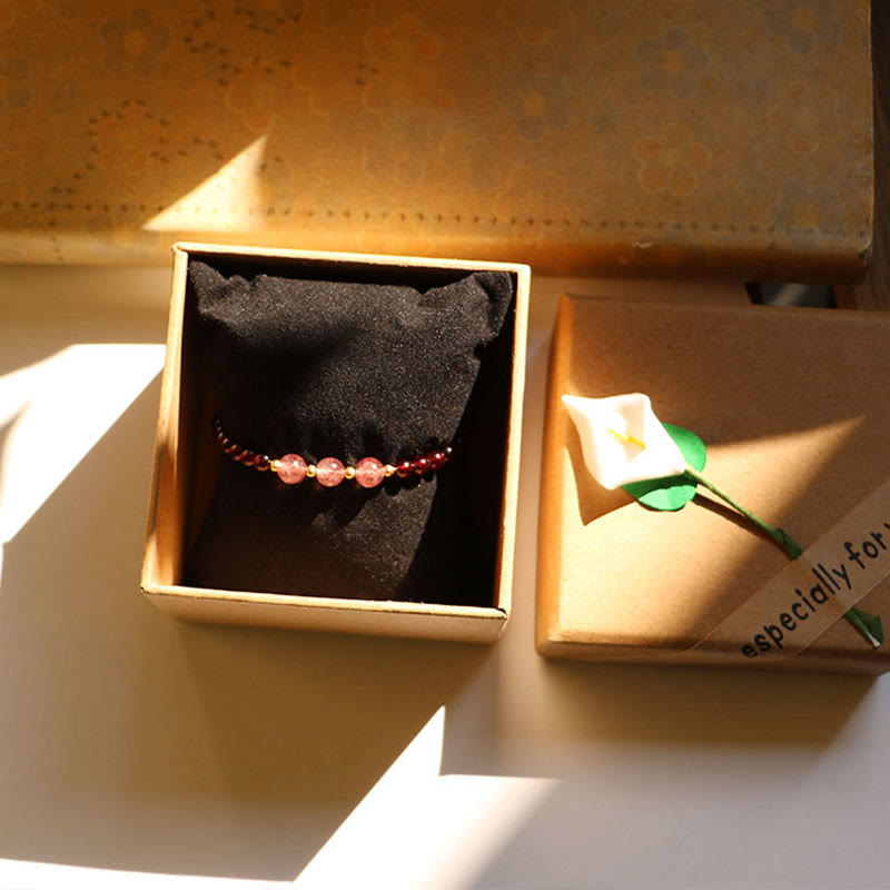 KarmaRipple's Authentic Garnet Strawberry Quartz Calm Bracelet p14