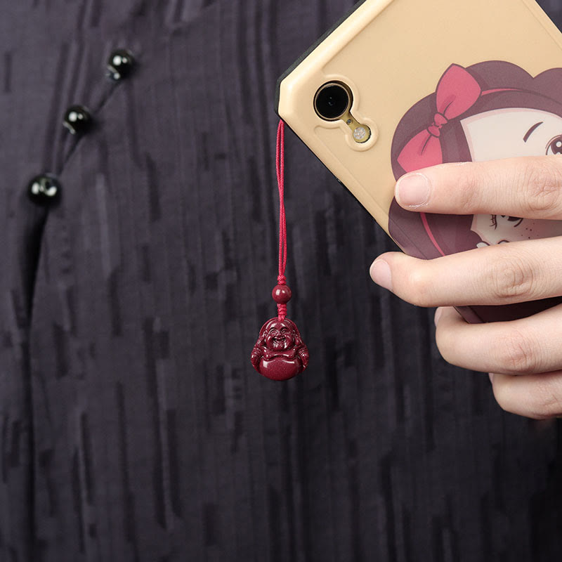 KarmaRipple's Laughing Buddha Cinnabar Blessing Pendant Necklace Phone Hanging Decoration Key Chain p8
