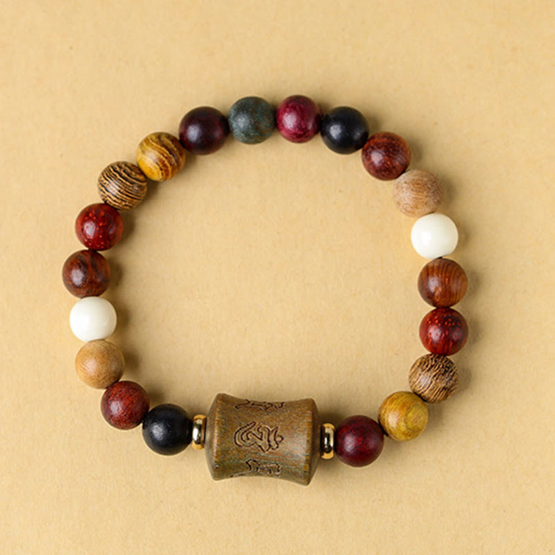 KarmaRipple's Tibet Multicolored Sandalwood Om Mani Padme Hum Protection Bracelet p7