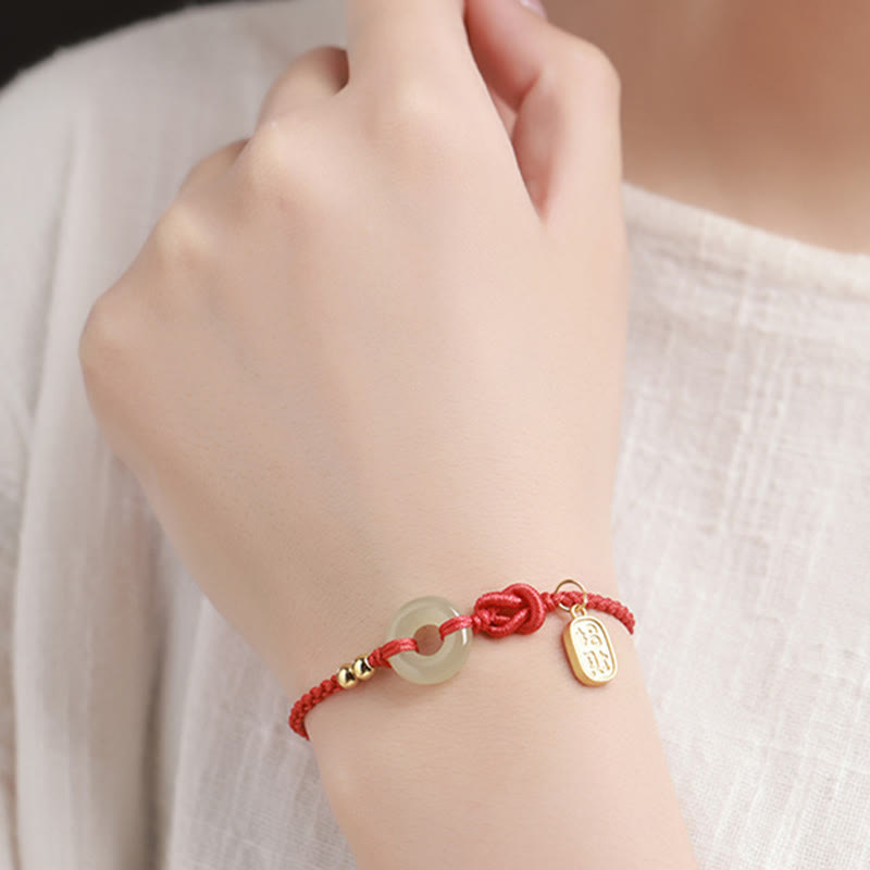 KarmaRipple's Hetian Jade Peace Buckle Fu Character String Fortune Bracelet p4