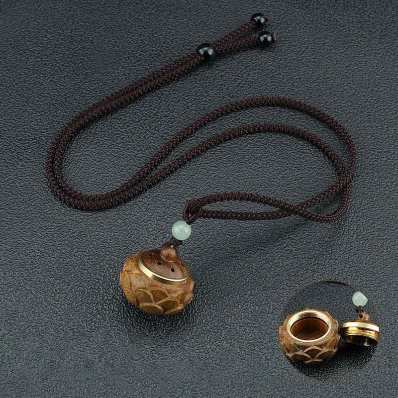 KarmaRipple's Tibet Green Sandalwood Rosewood Om Mani Padme Hum Lotus Positive Soothing Pendant Necklace p15