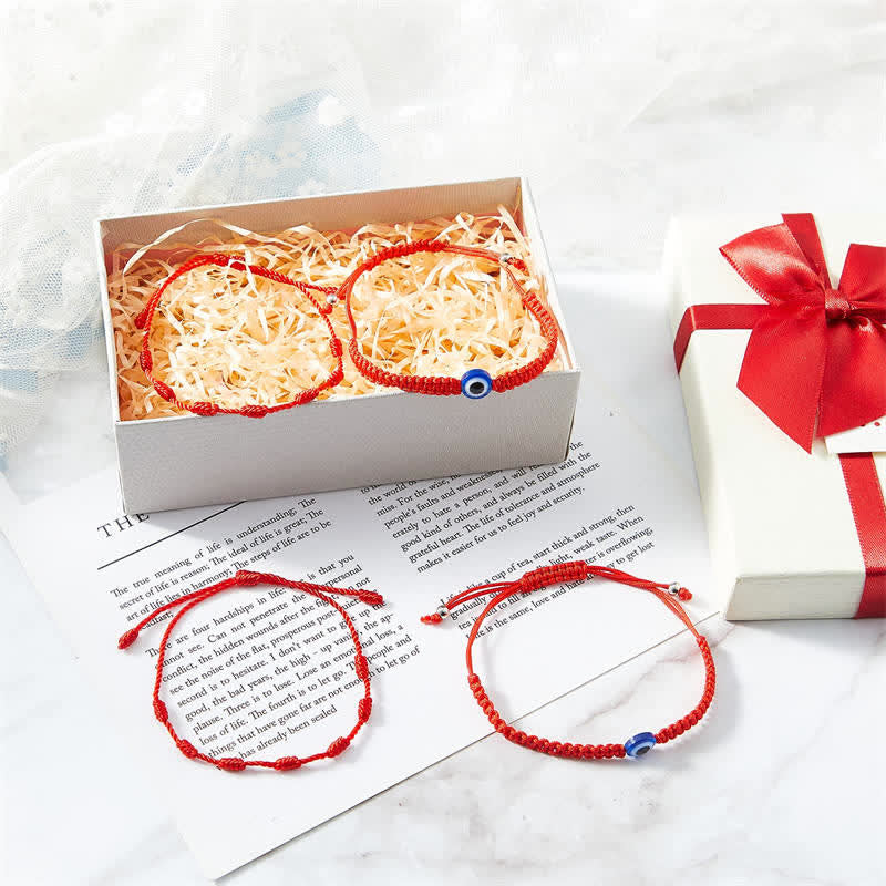 KarmaRipple's 4Pcs Evil Eye Seven Weave Red String Protection Bracelet p9