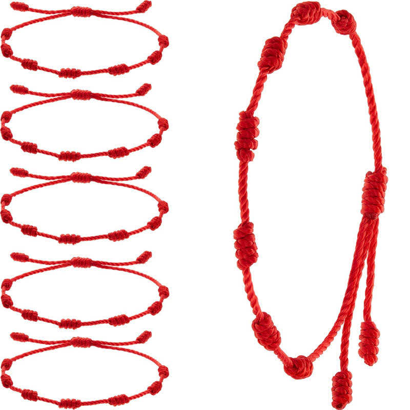 KarmaRipple's 4Pcs Evil Eye Seven Weave Red String Protection Bracelet p13