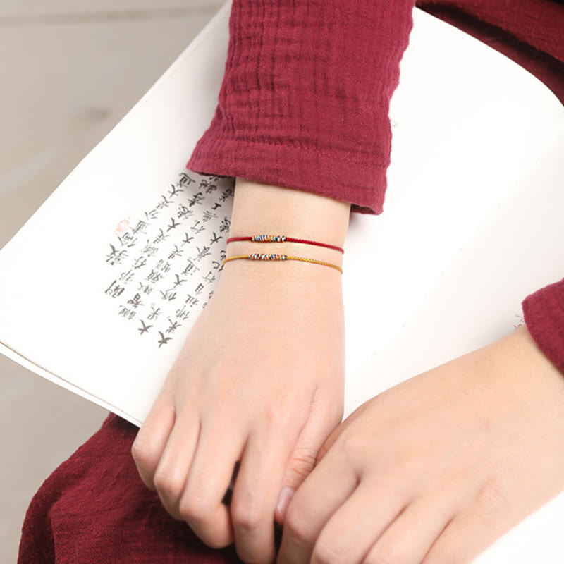 KarmaRipple's Tibetan Handmade Green Aventurine Fortune Protection Woven Rope Bracelet p8