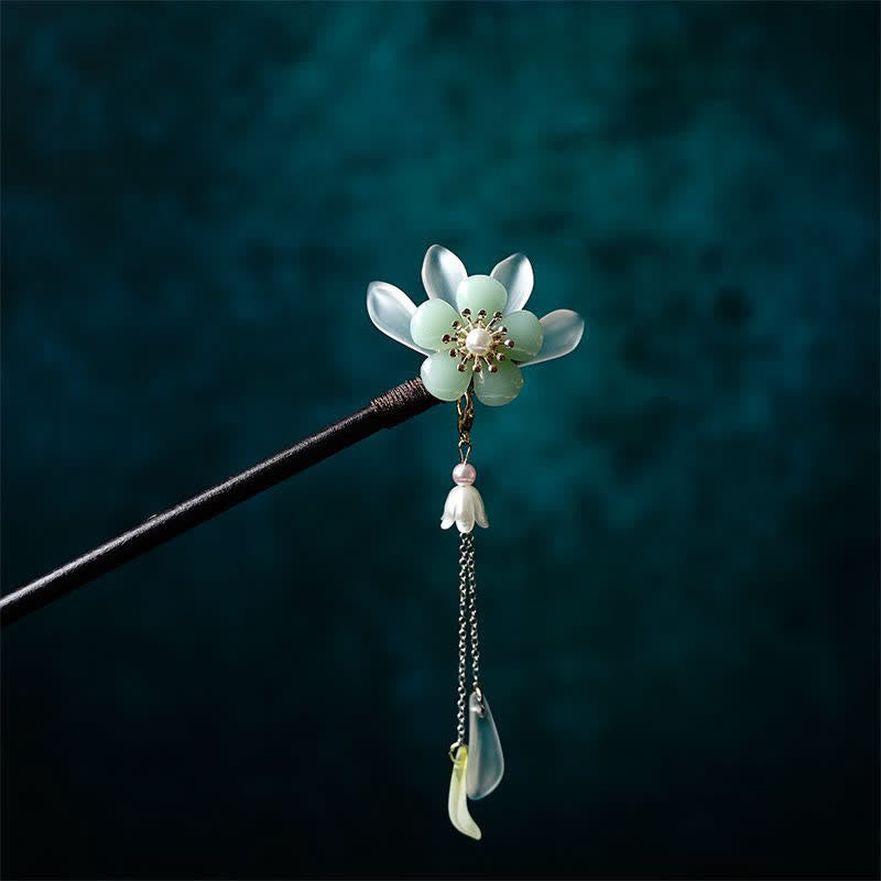 KarmaRipple's Pearl Flower Leaf Butterfly Happiness Hairpin p17