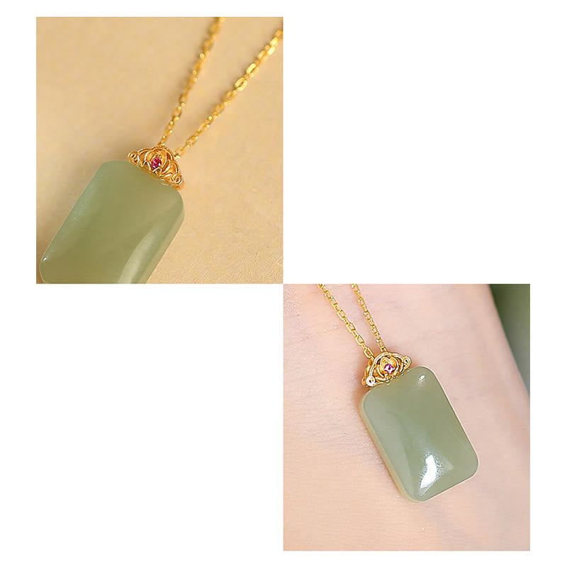 KarmaRipple's 925 Sterling Silver Authentic Hetian Jade Cyan Jade Fortune Laughing Buddha Butterfly Pendant Necklace p45