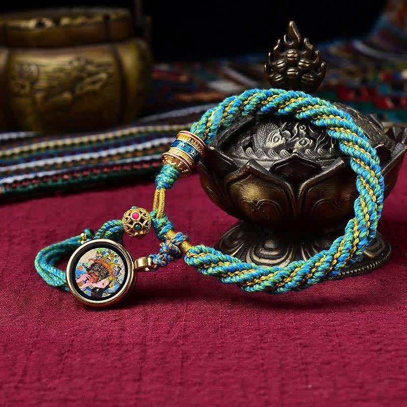 KarmaRipple's Tibetan Handmade Fortune Thangka Prayer Wheel Talisman Weave String Bracelet p10