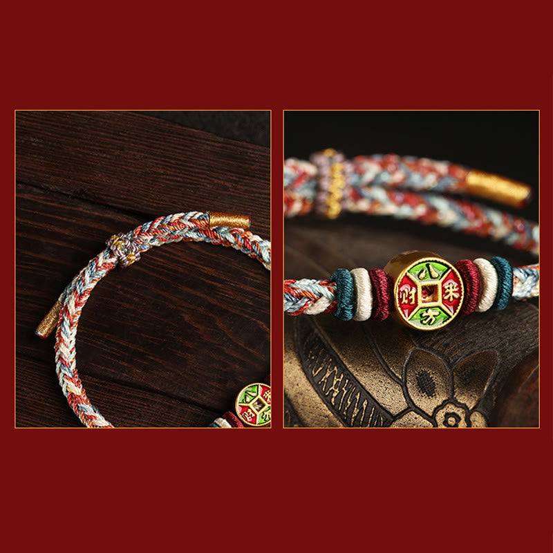 KarmaRipple's ???A Flash Sale- Colorful Rope Wealth Comes From All Directions Handmade Eight Thread Peace Weave Fortune Bracelet p6