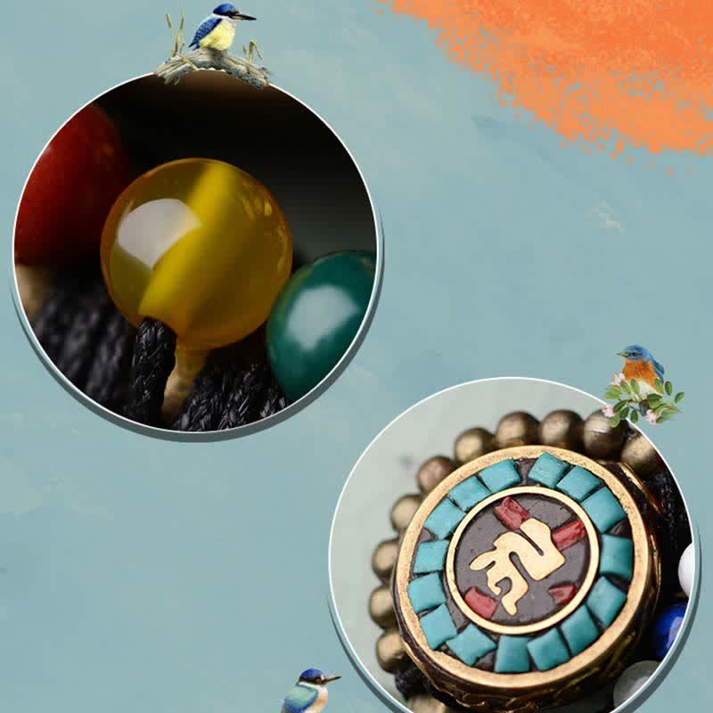 KarmaRipple's Tibetan Turquoise Agate Protection Hairpin Decorations p7