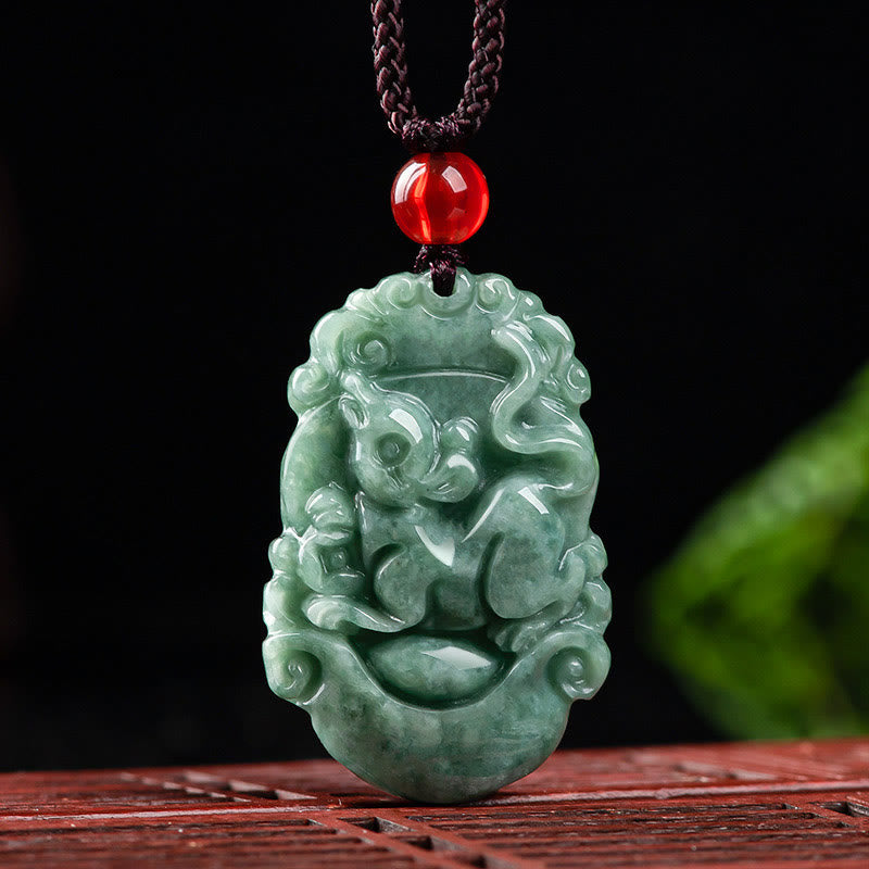 KarmaRipple's Authentic Jade 12 Chinese Zodiac Prosperity Pendant Necklace p16