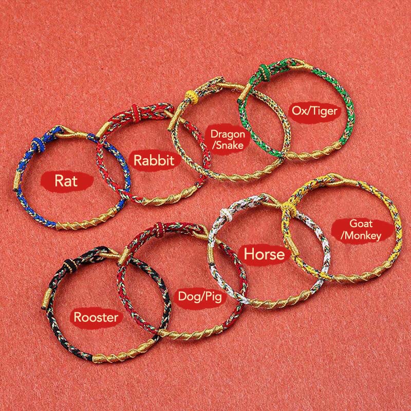 KarmaRipple's Handmade Chinese Zodiac Natal Buddha Protection Strength Woven String Bracelet p21