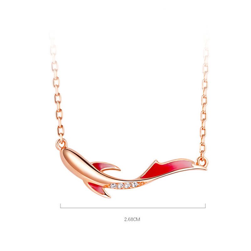 KarmaRipple's 925 Sterling Silver Koi Fish Fortune Zircon Prosperity Pendant Necklace p11