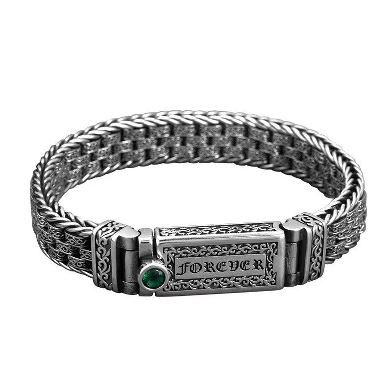 KarmaRipple's Tibetan Om Mani Padme Hum Tang Dynasty Flower Design Bronze Peace Chain Bracelet p7