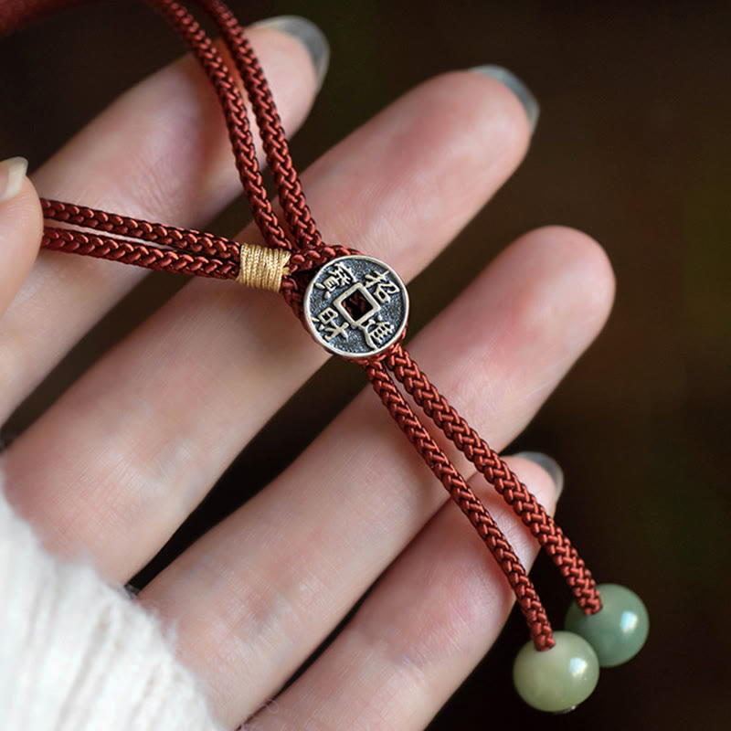 KarmaRipple's 925 Sterling Silver Handmade Chinese Zodiac Natal Buddha Cyan Bodhi Seed Protection Woven Red String Bracelet p17