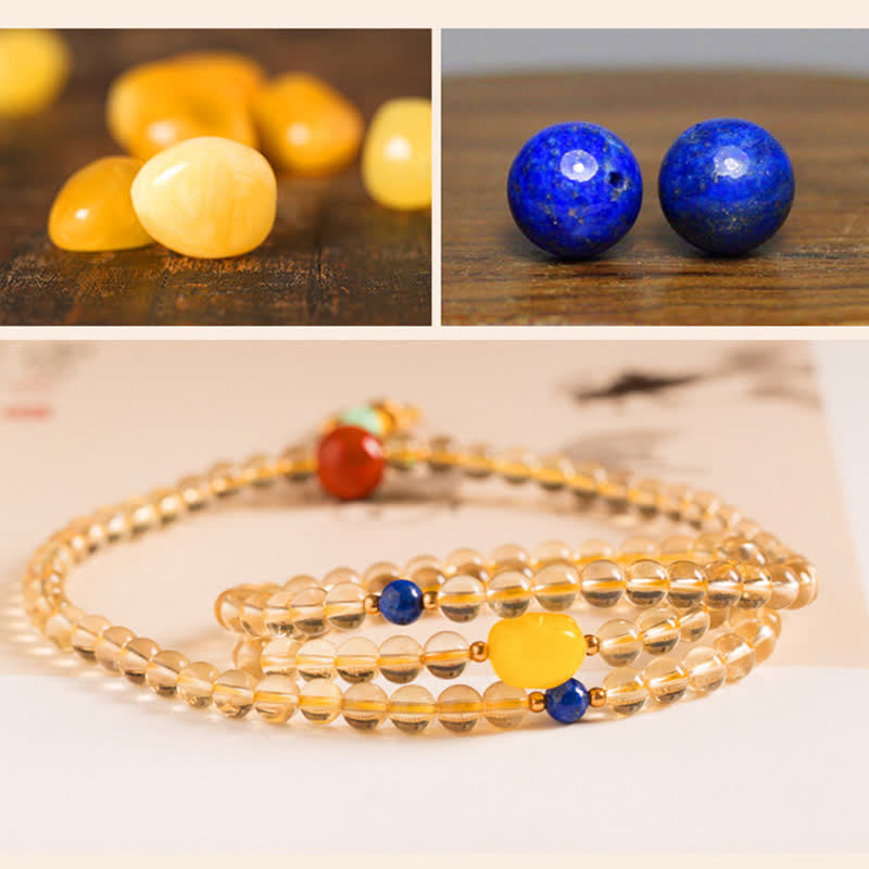 KarmaRipple's 925 Sterling Silver 108 Mala Beadwork Authentic Citrine Red Agate Amber Pleasure Talisman Bracelet p14