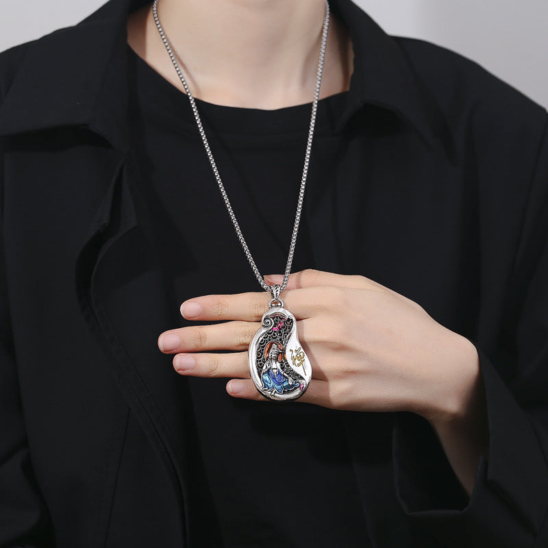 KarmaRipple's Avalokitesvara Lotus Design Bronze Wealth Pendant Necklace p5