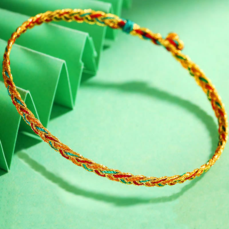 KarmaRipple's Handmade Multicolored Dragon Scale Pattern Braid String Bracelet p5