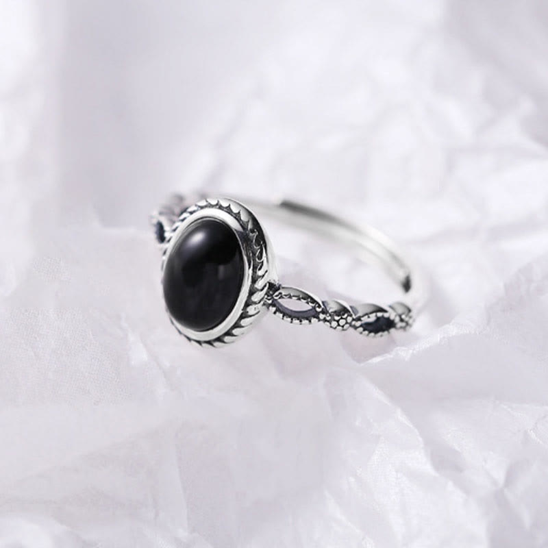 KarmaRipple's 925 Sterling Silver Black Onyx Fortune Ring p4