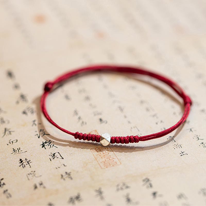 KarmaRipple's 925 Sterling Silver Fortune Bead Protection Red String Woven Bracelet p12