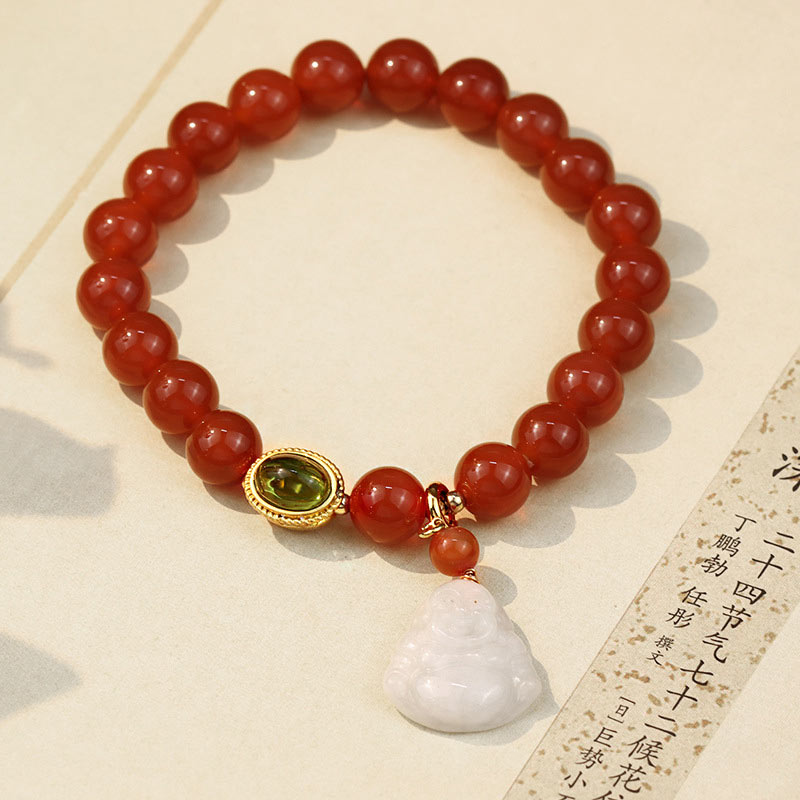 KarmaRipple's Authentic Red Agate Buddha Success Bracelet p2