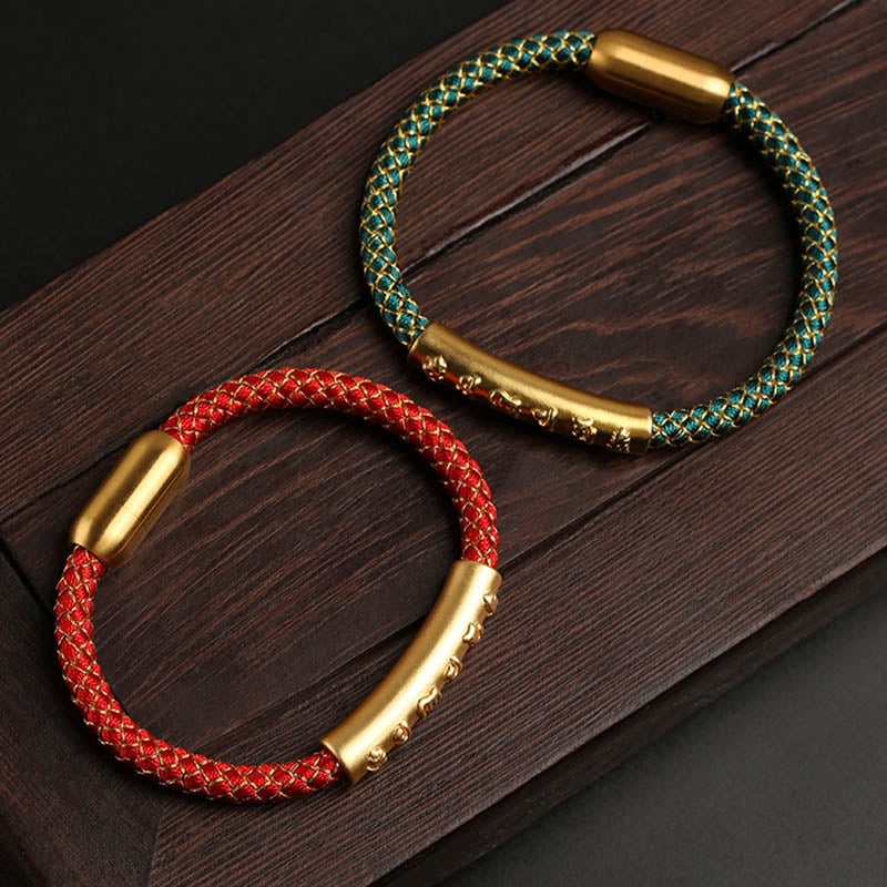 KarmaRipple's Handmade 999 Sterling Silver Om Mani Padme Hum Protection Dragon Scale Woven Magnetic Buckle Bracelet p15