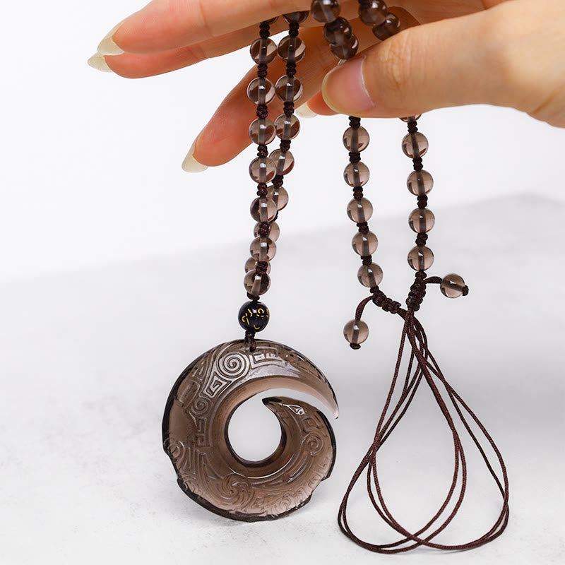 KarmaRipple's Authentic Black Obsidian Ice Obsidian Strength Pendant Necklace p8