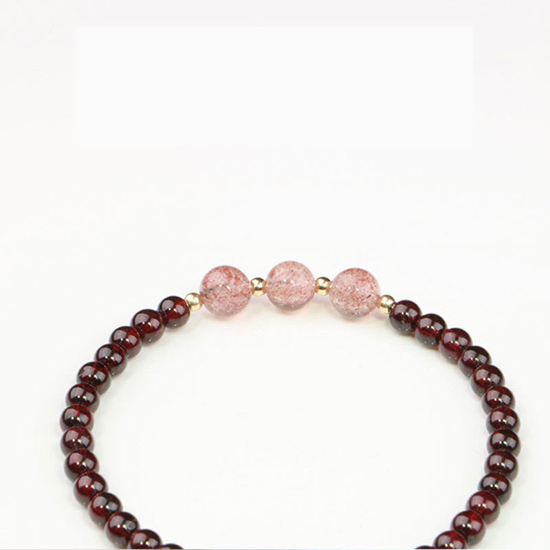 KarmaRipple's Authentic Garnet Strawberry Quartz Calm Bracelet p11
