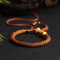 KarmaRipple's Tibetan Handmade Fortune Prayer Wheel Bead Talisman Weave Colorful String Bracelet
