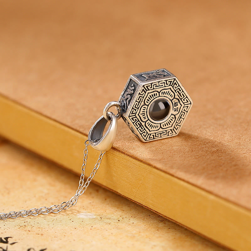 KarmaRipple's 990 Sterling Silver Tibetan Om Mani Padme Hum Lotus Love Projection Pendant Necklace p3