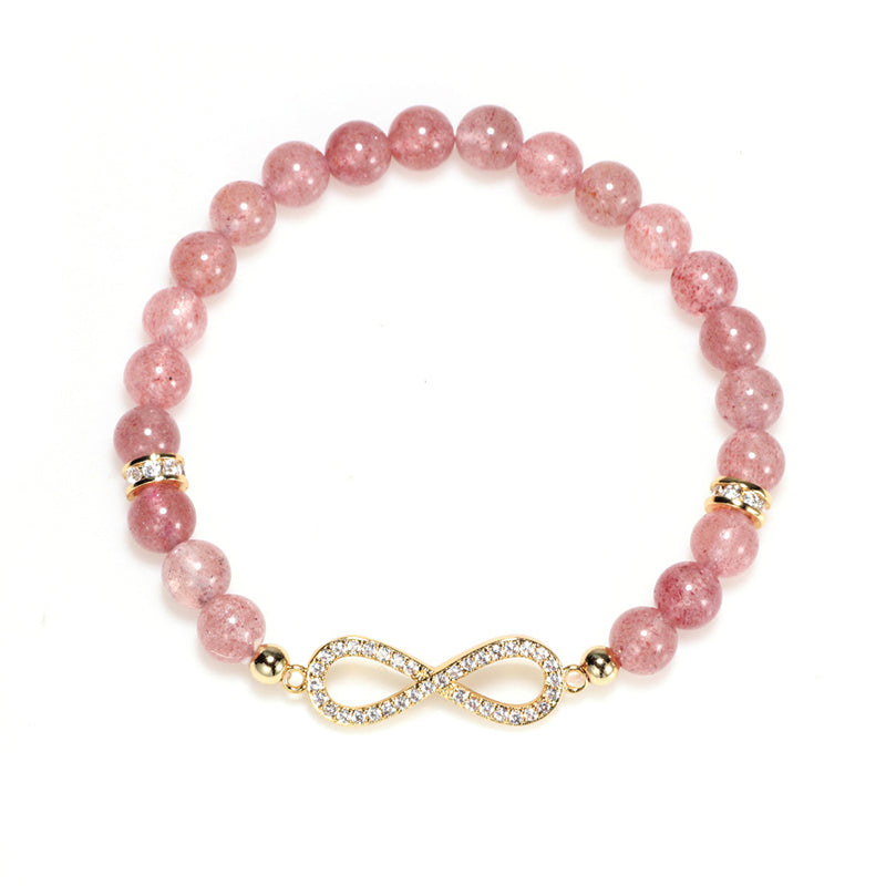 KarmaRipple's Authentic Strawberry Quartz Positivity Balancing Bracelet p4