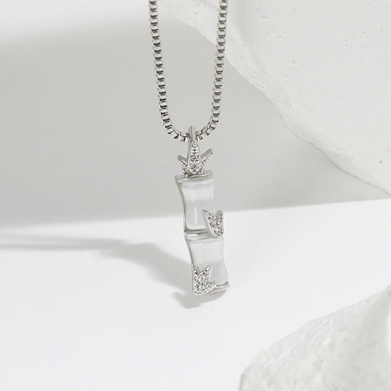 KarmaRipple's Chalcedony Bamboo Pattern Balance Pendant Necklace p2