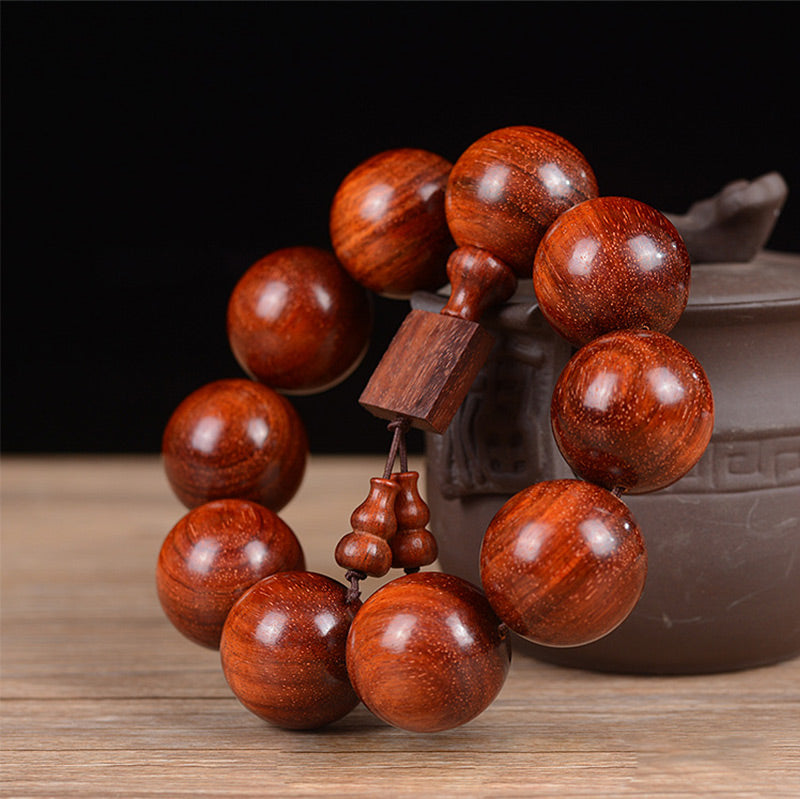 KarmaRipple's Tibetan Small Leaf Red Sandalwood Relaxation Bracelet p5