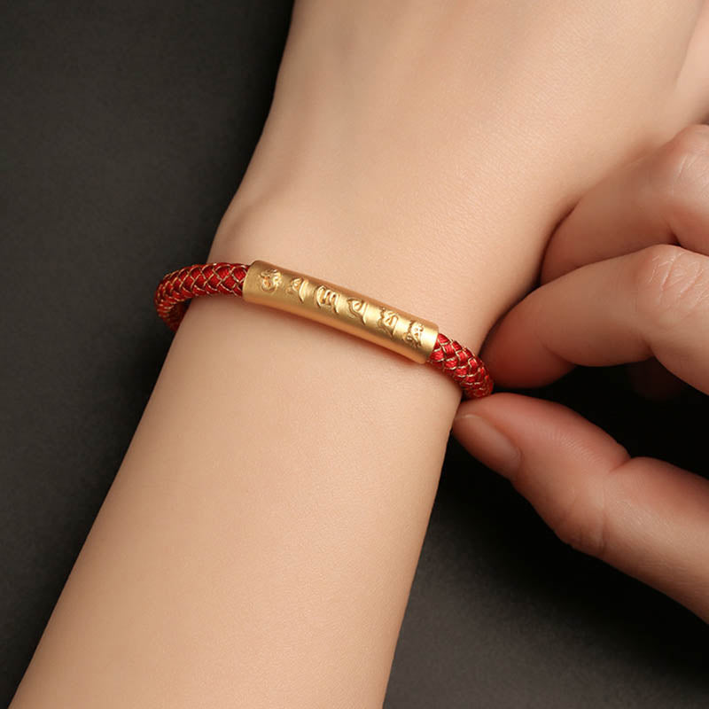 KarmaRipple's Handmade 999 Sterling Silver Om Mani Padme Hum Protection Dragon Scale Woven Magnetic Buckle Bracelet p3