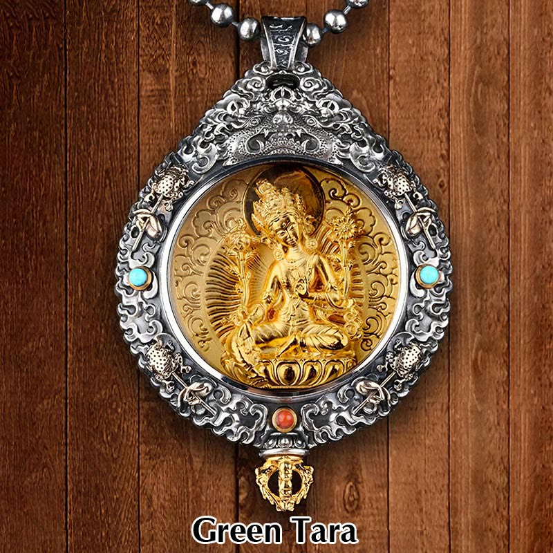 KarmaRipple's Chinese Zodiac Natal Buddha Thangka Nine Palaces Eight Diagrams Wealth Rotatable Pendant Necklace p29