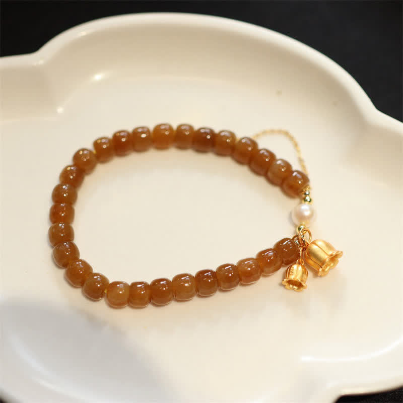 KarmaRipple's 925 Sterling Silver Authentic Hetian Jade Lily Of The Valley Talisman Bracelet p9