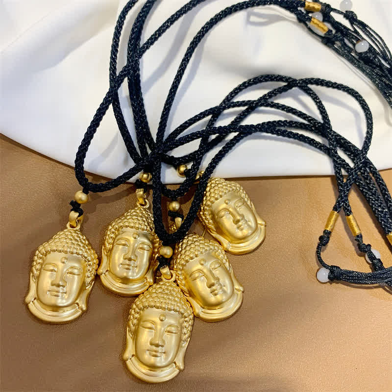KarmaRipple's Gold Buddha Bronze Wealth Pendant Necklace p10