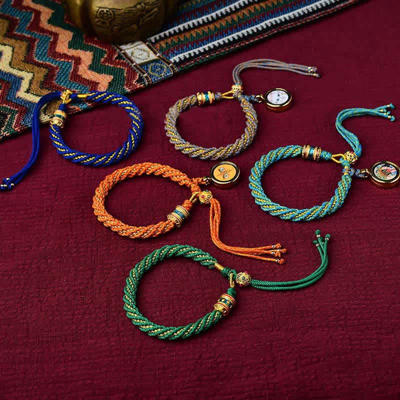 KarmaRipple's Tibetan Handmade Fortune Thangka Prayer Wheel Talisman Weave String Bracelet p28